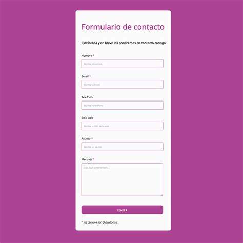 Formulario de contacto 